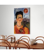 Paveikslas Frida Kahlo - Autoportretas su Diego ant krūtinės