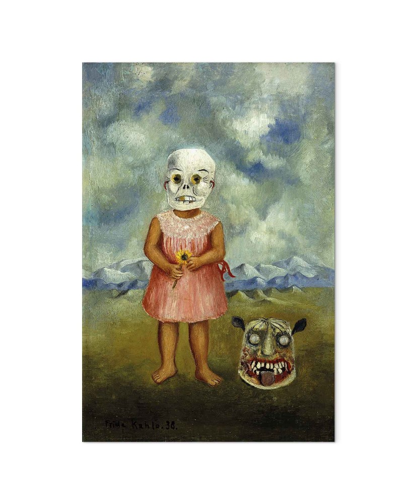 Paveikslas Frida Kahlo - Mergaitė su mirties kauke (Ji žaidžia viena)