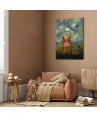 Paveikslas Frida Kahlo - Mergaitė su mirties kauke (Ji žaidžia viena)