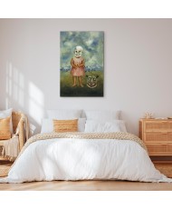 Paveikslas Frida Kahlo - Mergaitė su mirties kauke (Ji žaidžia viena)