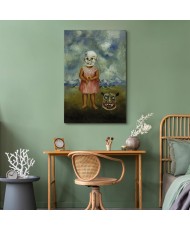 Paveikslas Frida Kahlo - Mergaitė su mirties kauke (Ji žaidžia viena)