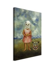Paveikslas Frida Kahlo - Mergaitė su mirties kauke (Ji žaidžia viena)