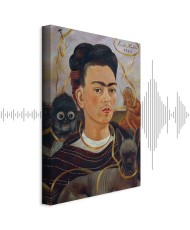 Paveikslas Frida Kahlo - Autoportretas su Changuito