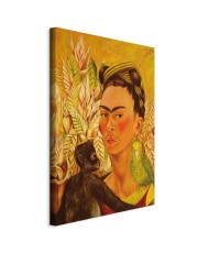 Paveikslas Frida Kahlo - Autoportretas su beždžione ir papūga