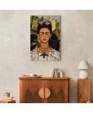 Paveikslas Frida Kahlo - Autoportretas su erškėčių vėriniu ir kolibriu