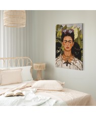 Paveikslas Frida Kahlo - Autoportretas su erškėčių vėriniu ir kolibriu