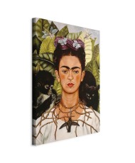 Paveikslas Frida Kahlo - Autoportretas su erškėčių vėriniu ir kolibriu