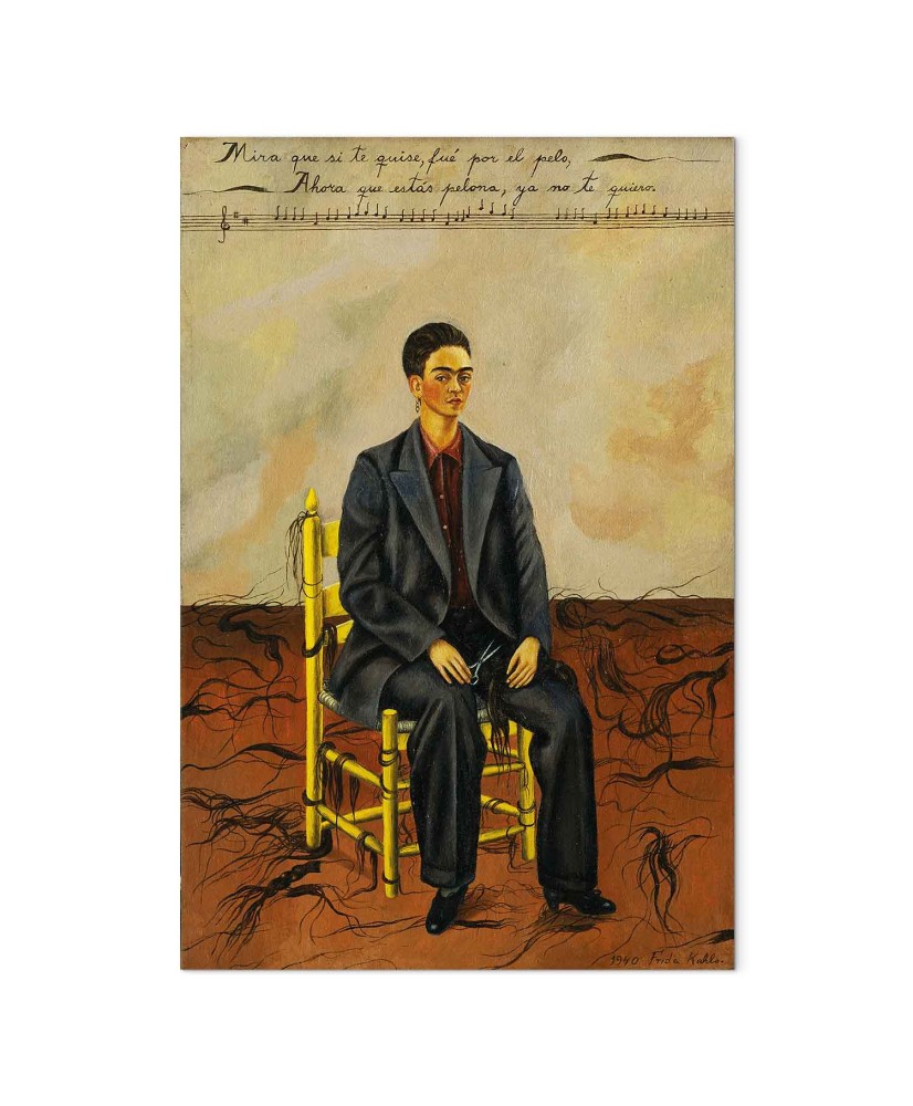 Paveikslas Frida Kahlo - Autoportretas trumpais plaukais