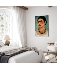 Paveikslas Frida Kahlo - Autoportretas su karoliukų vėriniu