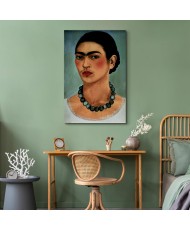 Paveikslas Frida Kahlo - Autoportretas su karoliukų vėriniu