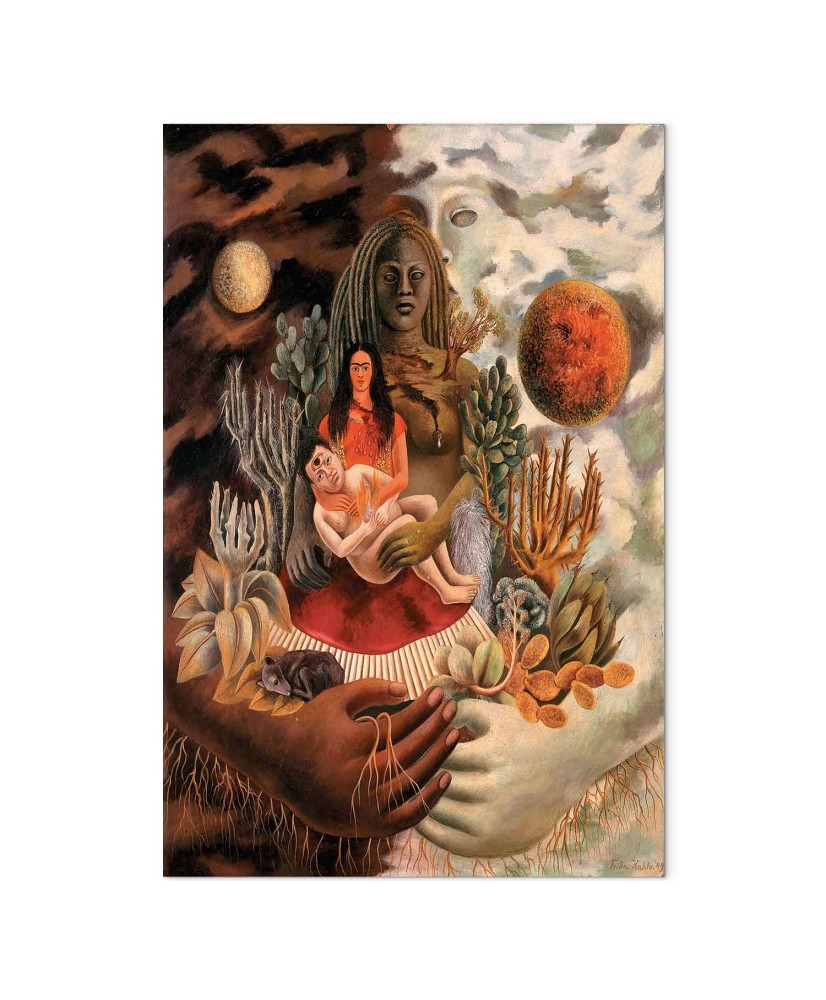 Paveikslas Frida Kahlo - Meilės glėbys: visata, žemė (Meksika), aš, Diego ir ponas Xolotl