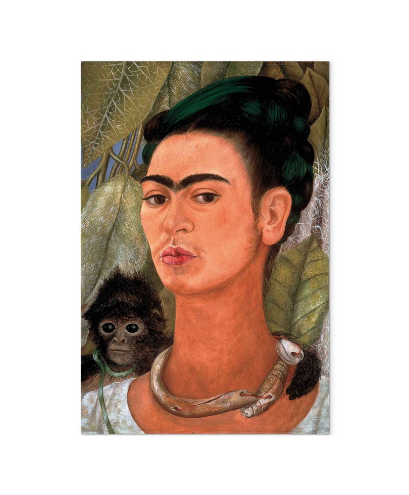 Paveikslas Frida Kahlo - Autoportretas su beždžione