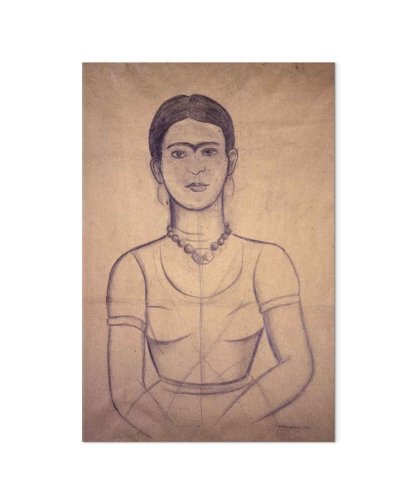 Paveikslas Frida Kahlo - Autoportretas, 1929 (anglies piešinys)