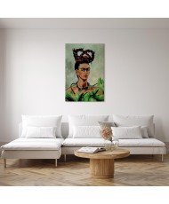 Paveikslas Frida Kahlo - Autoportretas su kasa