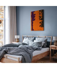 Paveikslas Henri Matisse - Juodi ir violetiniai arabeskai oranžiniame fone