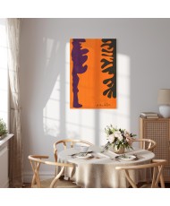 Paveikslas Henri Matisse - Juodi ir violetiniai arabeskai oranžiniame fone