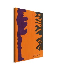 Paveikslas Henri Matisse - Juodi ir violetiniai arabeskai oranžiniame fone