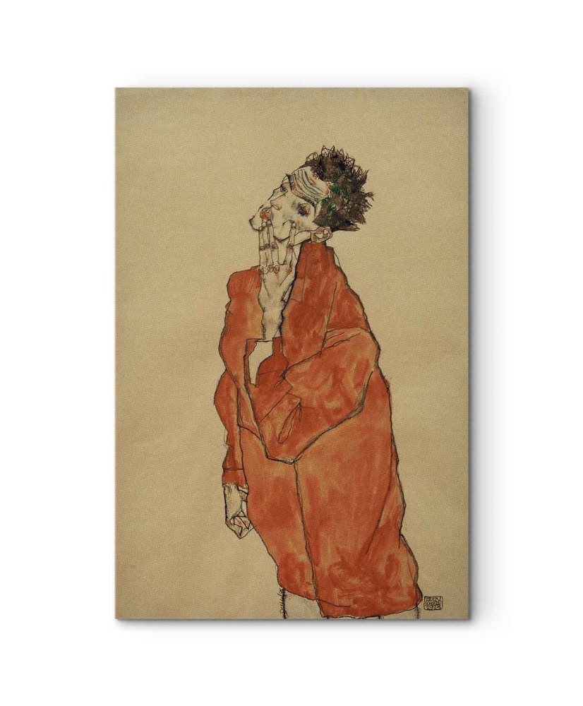Paveikslas Egon Schiele - Autoportretas oranžiniu švarku