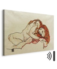 Paveikslas Egon Schiele - Pritūpusi mergina nuleista galva