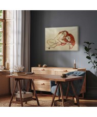 Paveikslas Egon Schiele - Pritūpusi mergina nuleista galva