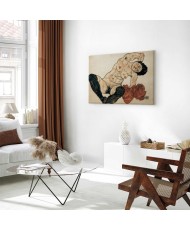 Paveikslas Egon Schiele - Gulintis aktas su geltonu rankšluosčiu