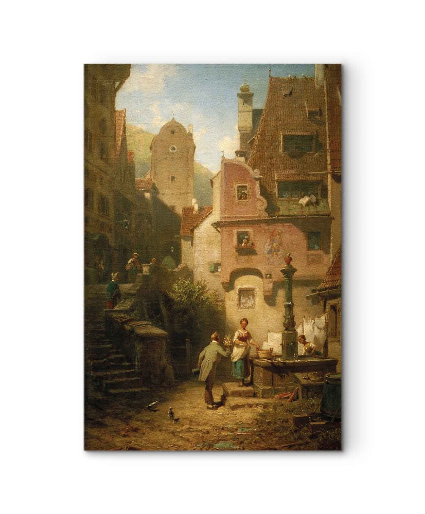 Paveikslas Carl Spitzweg - Geradaris, dovanojantis gėles