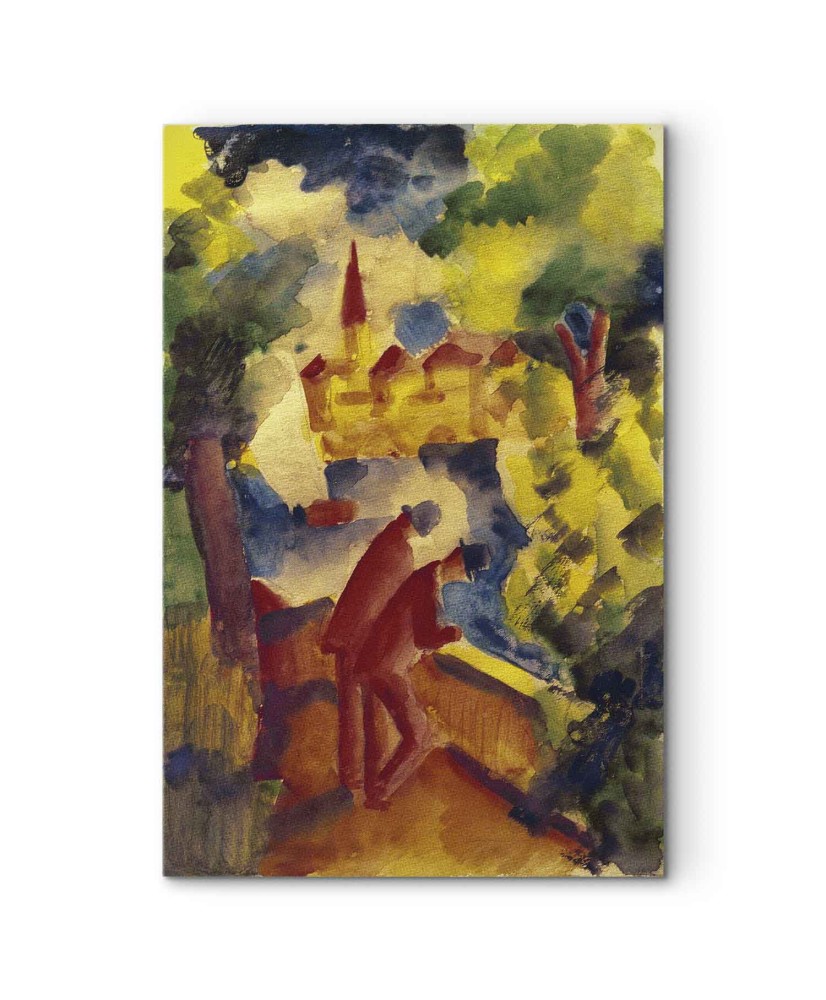 Paveikslas August Macke - Vyrai kelyje prie ežero