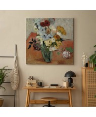 Paveikslas Vincent van Gogh - Natiurmortas su japoniška vaza, rožėmis ir anemonais