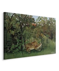 Paveikslas Henri Rousseau - Alkanas liūtas puola antilopę