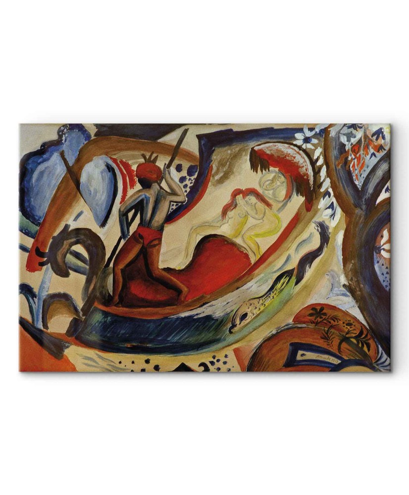 Paveikslas August Macke - Nuogos merginos valtyje