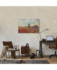 Paveikslas Claude Monet - Tulpių laukai su malūnu