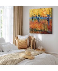 Paveikslas Vincent van Gogh - Gluosniai saulėlydyje