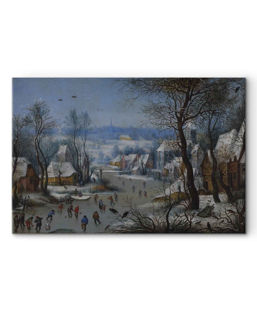 Paveikslas Pieter Brueghel Jaunesnysis - Žiemos peizažas su paukščių spąstais