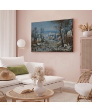 Paveikslas Pieter Brueghel Jaunesnysis - Žiemos peizažas su paukščių spąstais