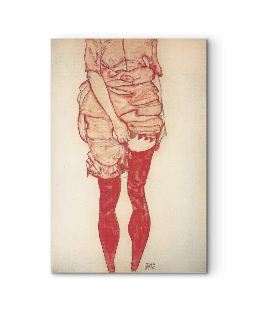 Paveikslas Egon Schiele - Stovinti moteris raudonai