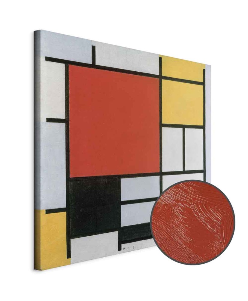 Paveikslas Piet Mondrian - Kompozicija su raudona, geltona, mėlyna ir juoda