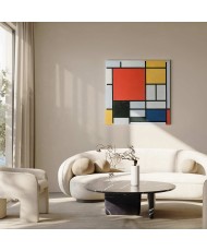 Paveikslas Piet Mondrian - Kompozicija su raudona, geltona, mėlyna ir juoda