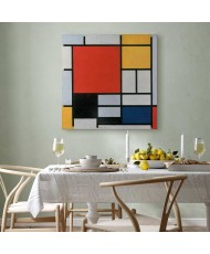 Paveikslas Piet Mondrian - Kompozicija su raudona, geltona, mėlyna ir juoda