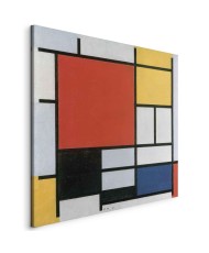 Paveikslas Piet Mondrian - Kompozicija su raudona, geltona, mėlyna ir juoda