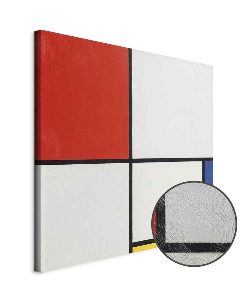 Paveikslas Piet Mondrian - Kompozicija Nr. III su raudona, mėlyna, geltona ir juoda