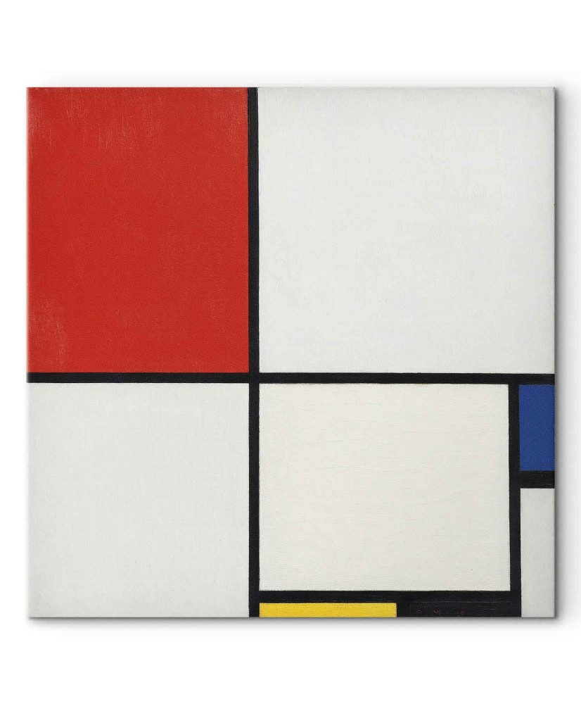Paveikslas Piet Mondrian - Kompozicija Nr. III su raudona, mėlyna, geltona ir juoda