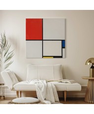 Paveikslas Piet Mondrian - Kompozicija Nr. III su raudona, mėlyna, geltona ir juoda