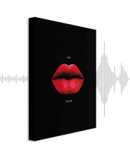Paveikslas Raudonos lūpos juodame fone