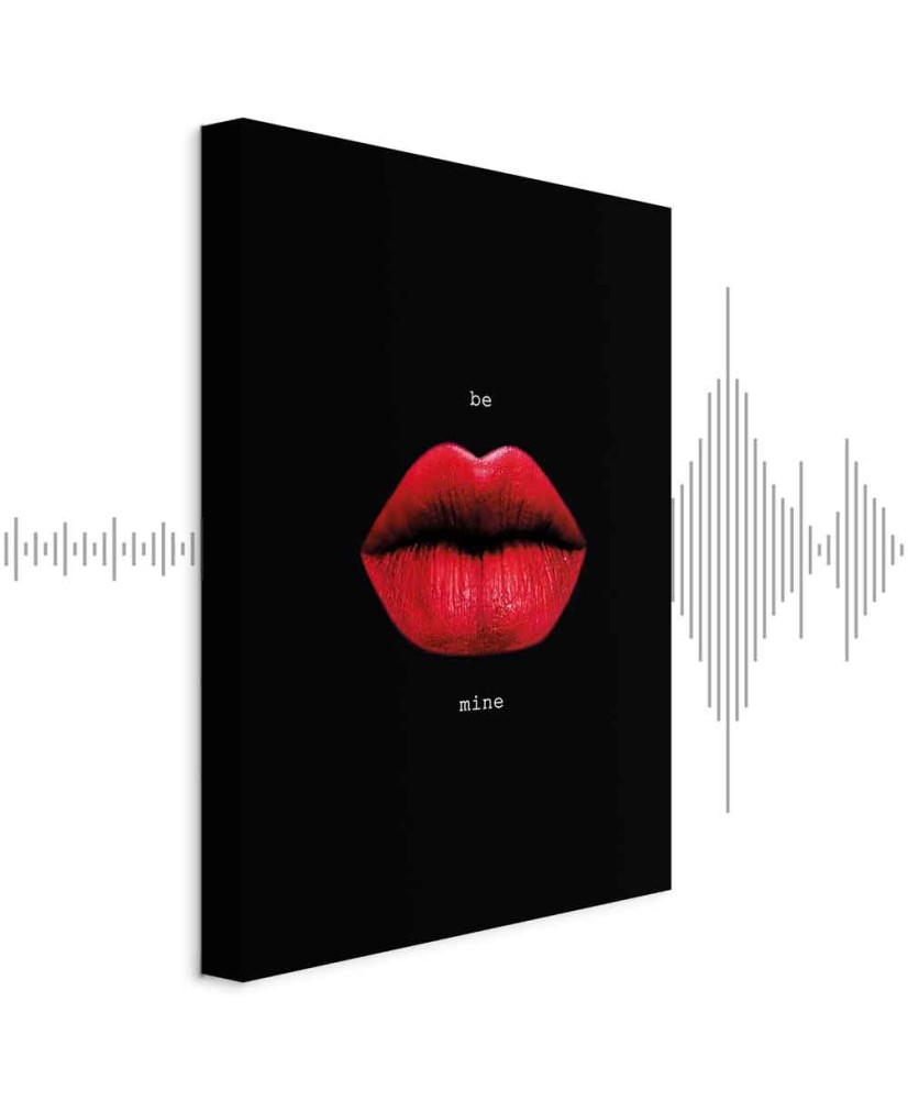Paveikslas Raudonos lūpos juodame fone