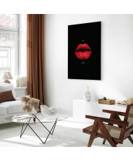 Paveikslas Raudonos lūpos juodame fone