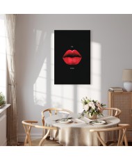 Paveikslas Raudonos lūpos juodame fone