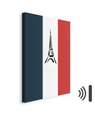 Paveikslas Prancūzijos vėliava su grafiniu Eifelio bokštu