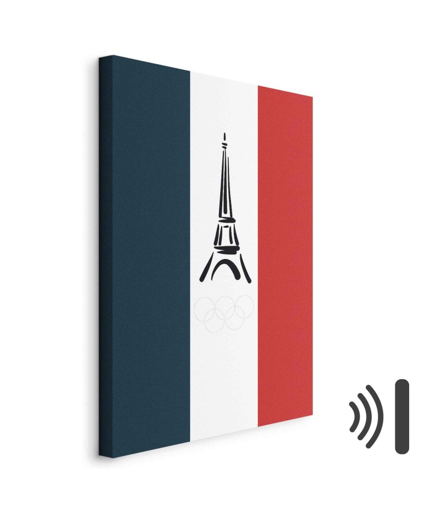 Paveikslas Prancūzijos vėliava su grafiniu Eifelio bokštu