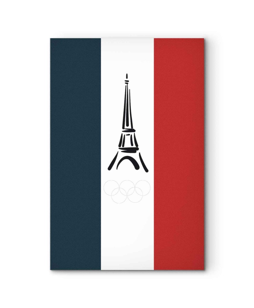 Paveikslas Prancūzijos vėliava su grafiniu Eifelio bokštu