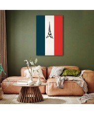 Paveikslas Prancūzijos vėliava su grafiniu Eifelio bokštu
